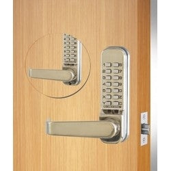 Codelocks Llc CL410BB SS 2-3/4 BS | Mechanical Lock Latchbolt, Medium Duty, Lever Handle, 2-3/4" Backset, Zinc Alloy, PVD Stainless Steel, for Hung Door