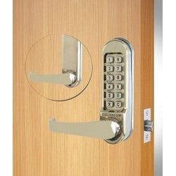Codelocks Llc CL510 SS | Mechanical Lock Latchbolt, Lever Handle, Spring Loaded Spindle, Zinc Alloy, PVD Stainless Steel, for Hung Door