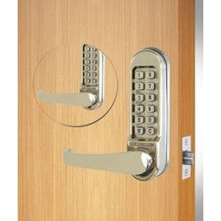 Codelocks Llc CL510BB SS | Mechanical Lock Latchbolt, Lever Handle, Spring Loaded Spindle, Zinc Alloy, PVD Stainless Steel, for Hung Door