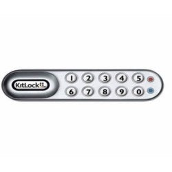 Codelocks Llc KL1000 SG RH | Electronic Cabinet Lock Kit Cam Lock Horizontal, Right Hand, 10-Key, Silver Gray, with Interchangeable Spindle