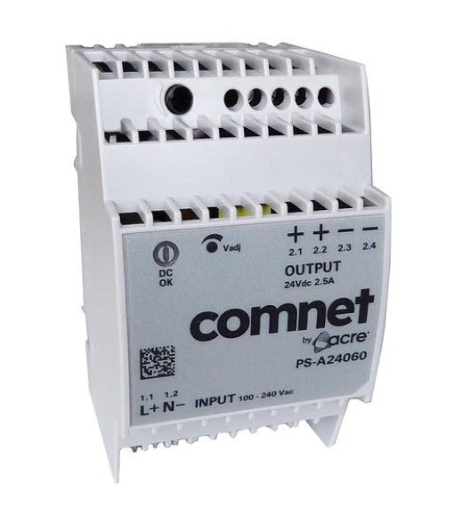 ComNet Communications PS-A24060 | Hardened 24VDC, 60W Industrial Power Supply