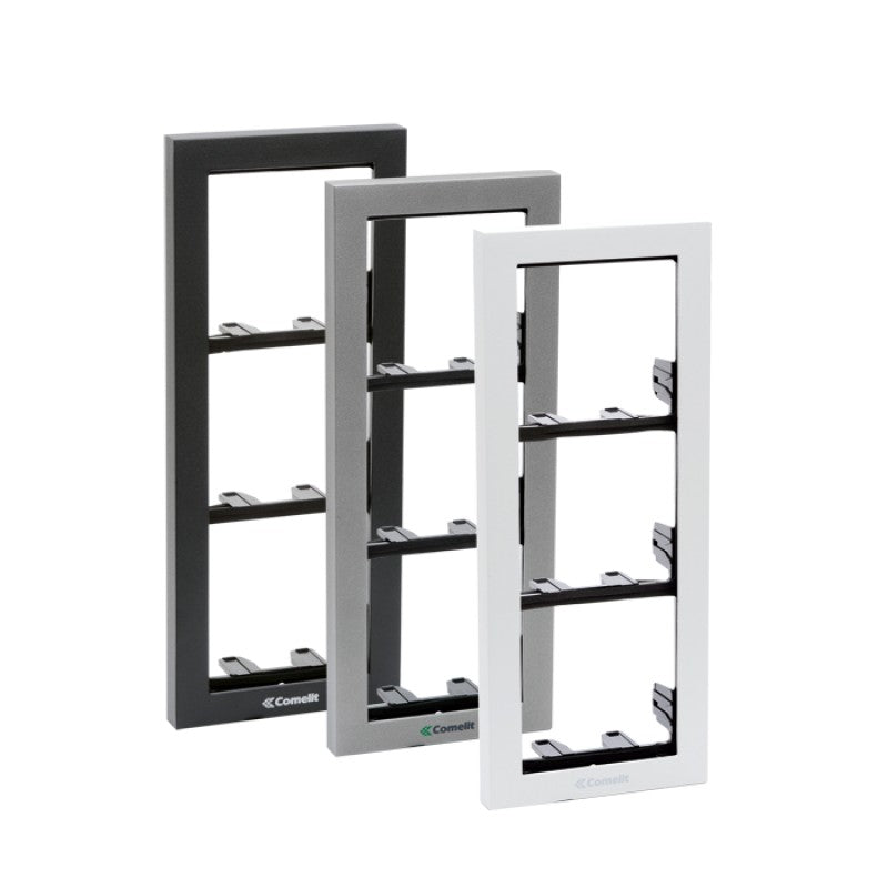 Comelit 3311/2A | iKall 2 Module Holder Frame Complete With Cornice Anthracite Color