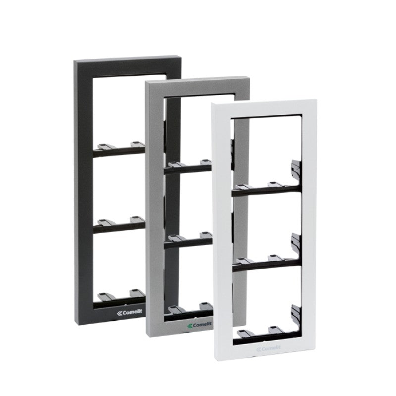 Comelit 3311/4W | iKall 4 Module Holder Frame Complete With Cornice White Color
