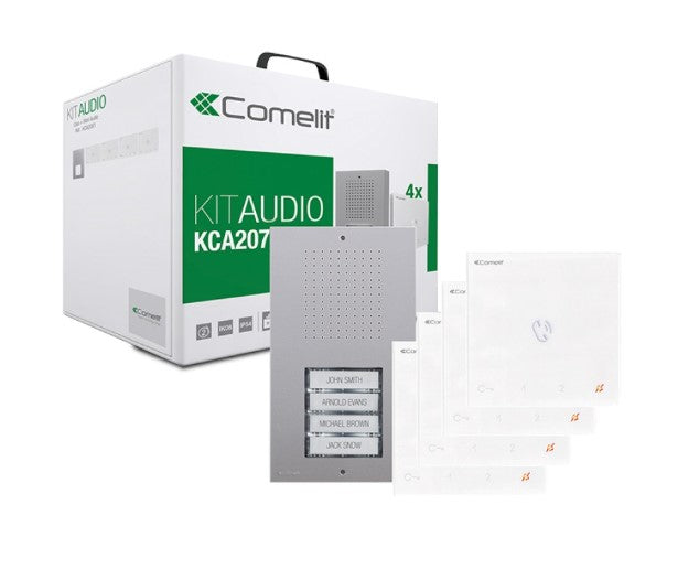 Comelit KCA2074 | CIAO and Mini Audio Hands-Free Four-Users Kit, 2 Wires