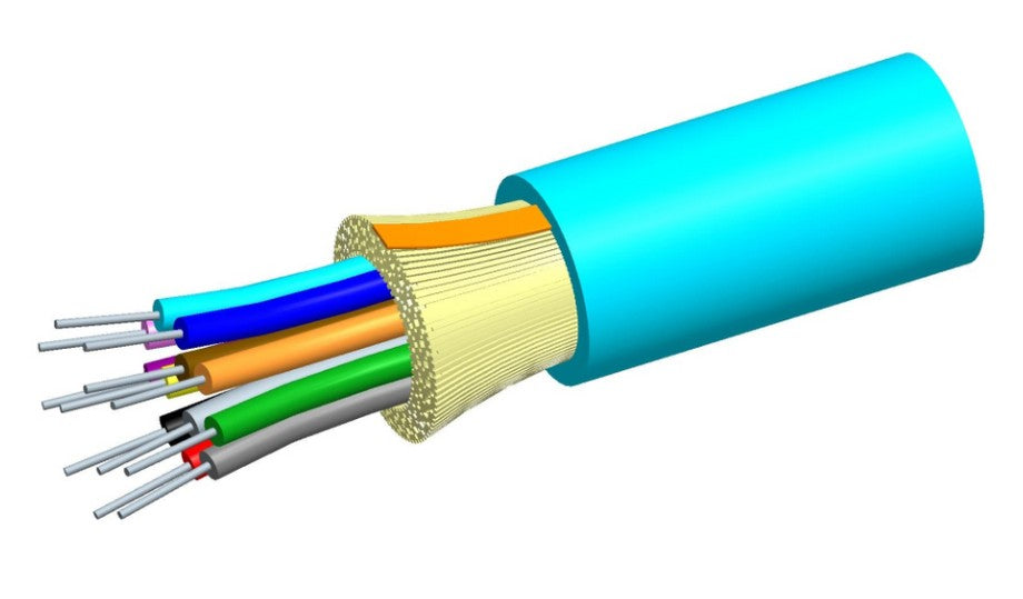 CommScope 760012104 | Fiber Indoor Cable, Lazrspeed Riser Distribution, 6-fiber Single-unit, Multimode OM4, Aqua Jacket Color