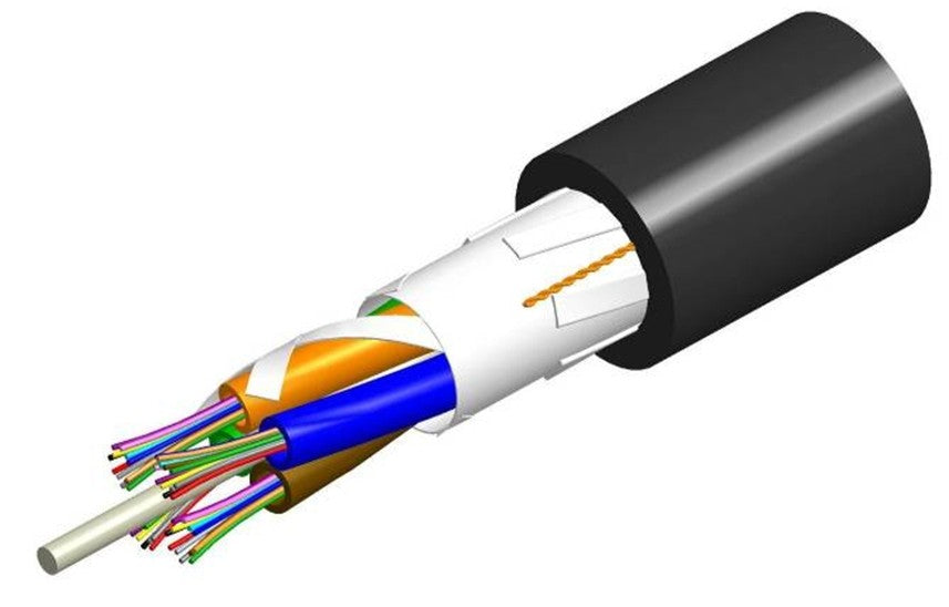 CommScope 760112649 | Fiber indoor/outdoor cable, LazrSPEED, Light Duty, Single Jacket, Riser Rated, 2 Fiber, Multimode OM4, Gel-Free