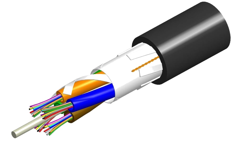 CommScope 760112722 | Fiber OSP cable, TeraSPEED Light Duty, Single Jacket, All-Dielectric, 12 fiber, Gel-Free, Stranded Loose Tube