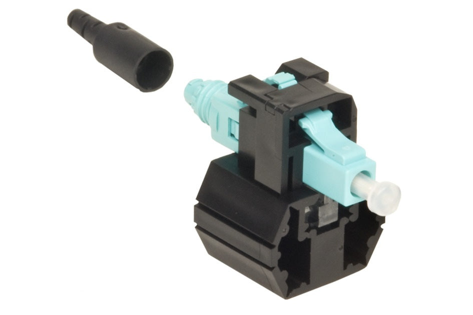 CommScope 760117911 | Lazrspeed Fiber Qwik LI-LC Connector, Field Installable, Aqua, 25 Pack