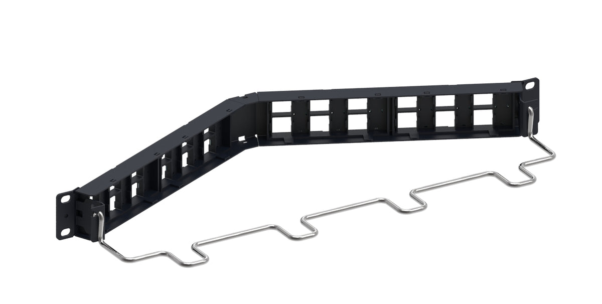 CommScope 760207290 | Unshielded Angled Discrete Distribution Module Panel, M-series, 1U, 24 Port, Black
