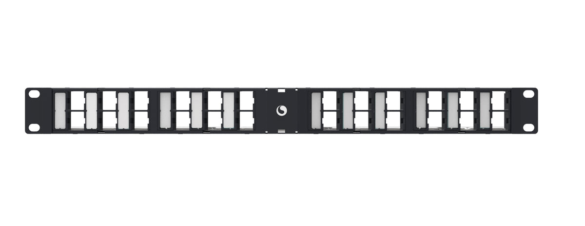 CommScope 760207290 | Unshielded Angled Discrete Distribution Module Panel, M-series, 1U, 24 Port, Black