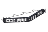 CommScope 760207290 | Unshielded Angled Discrete Distribution Module Panel, M-series, 1U, 24 Port, Black