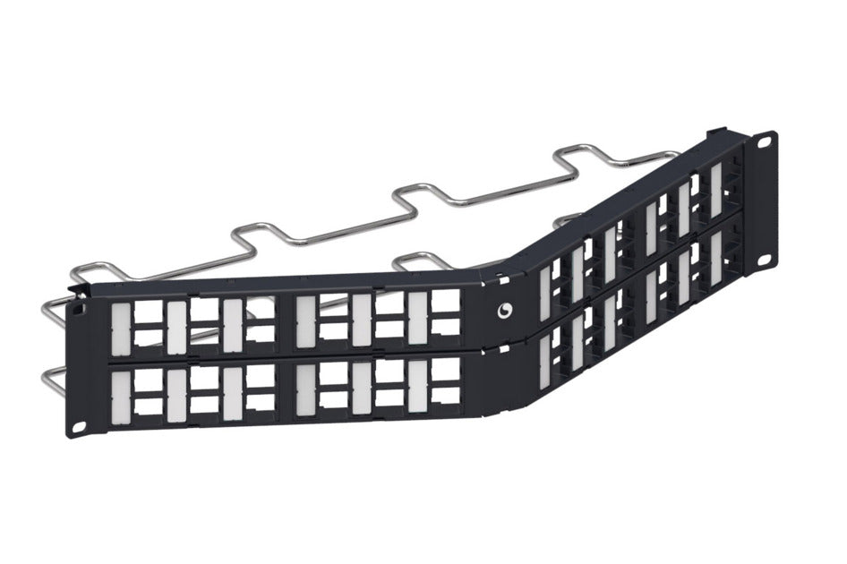 CommScope 760207308 | Unshielded Angled Discrete Distribution Module Panel, M-series, 2U, 48 Port, Black