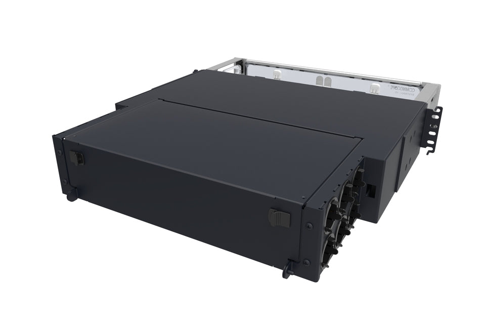 CommScope 760236407 | HD Ipatch 2U 192F-LC Distribution MPO12 ULL Module, Lazr Speed, Sliding Panel