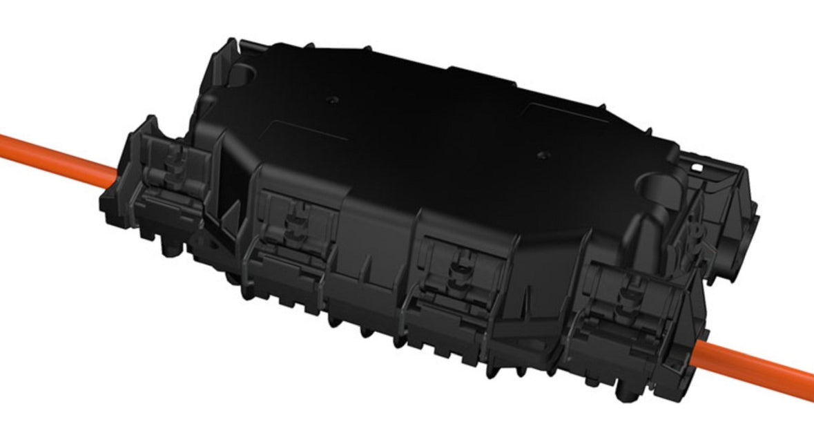 CommScope 760239339 | Fiber Splice Closure, In-Line, with 4 Gel Cable Sealing Kits, 1 Pre-Installed 24-Splice Tray