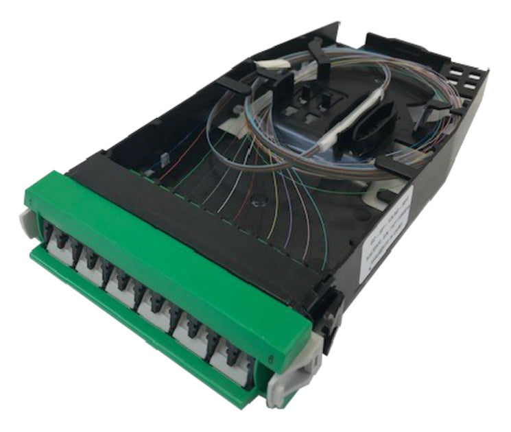 CommScope 760248150 | G2 Splice Cassette, 12LC/APC with Internal Shutters, OS2, with Ribbon Pigtails