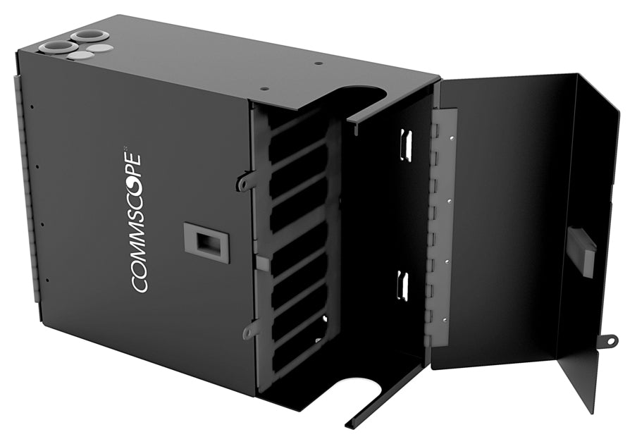 CommScope 760248903 | Wall Mount Building Enclosure Configured for Eight G2 Style Modules, Splice Cassettes or  Adapter Packs
