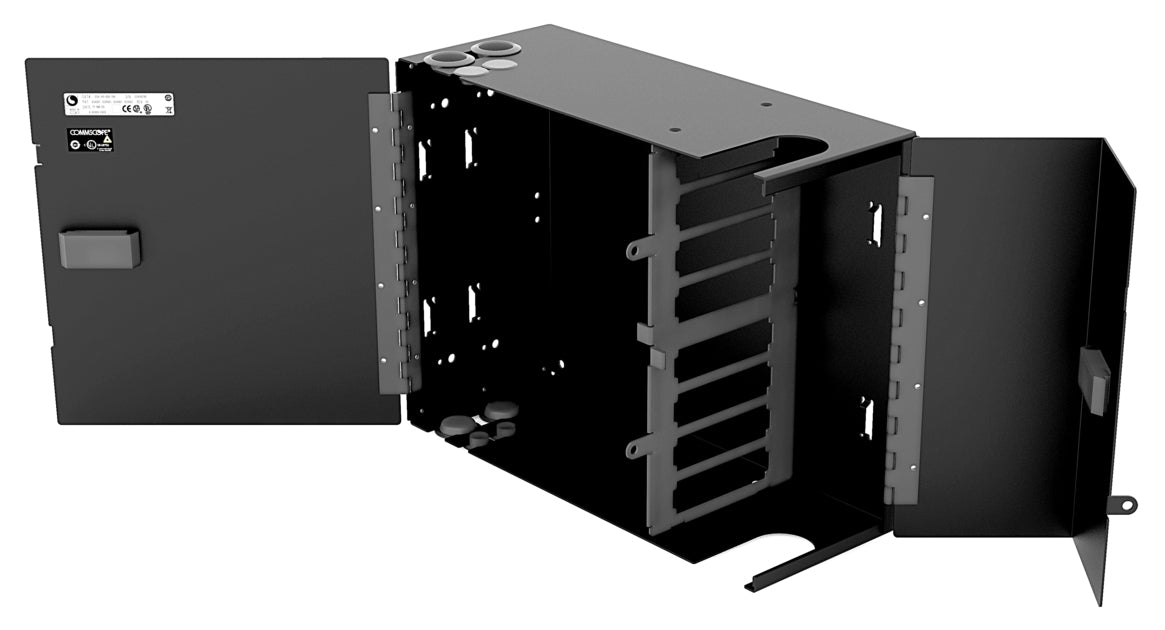 CommScope 760248903 | Wall Mount Building Enclosure Configured for Eight G2 Style Modules, Splice Cassettes or  Adapter Packs