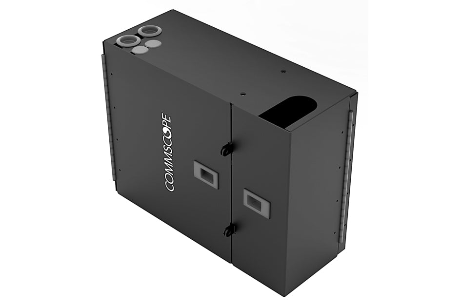 CommScope 760248903 | Wall Mount Building Enclosure Configured for Eight G2 Style Modules, Splice Cassettes or  Adapter Packs