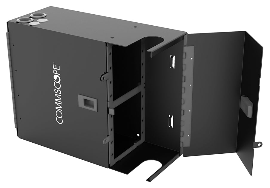 CommScope 760248907 | Wall Mount Building Enclosure Configured for Eight Lgx/1000 Style Modules, Splice Cassettes or  Adapter Packs