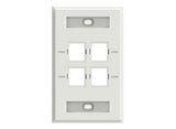CommScope 760249130 | Faceplate Kit, Labelled, 1 Gang, 4 Port, Electric Gray