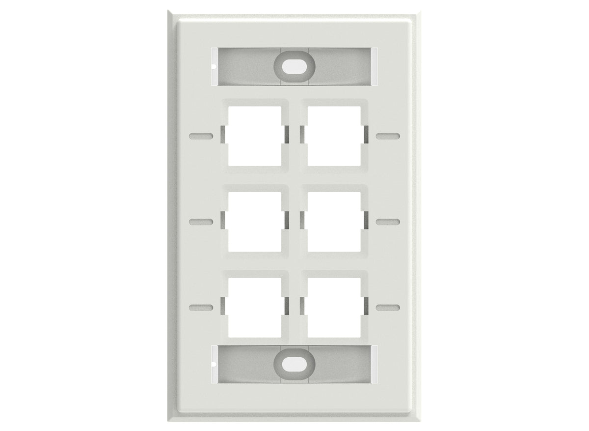 CommScope 760249131 | Faceplate Kit, Labelled, 1 Gang, 6 Port, Electric White
