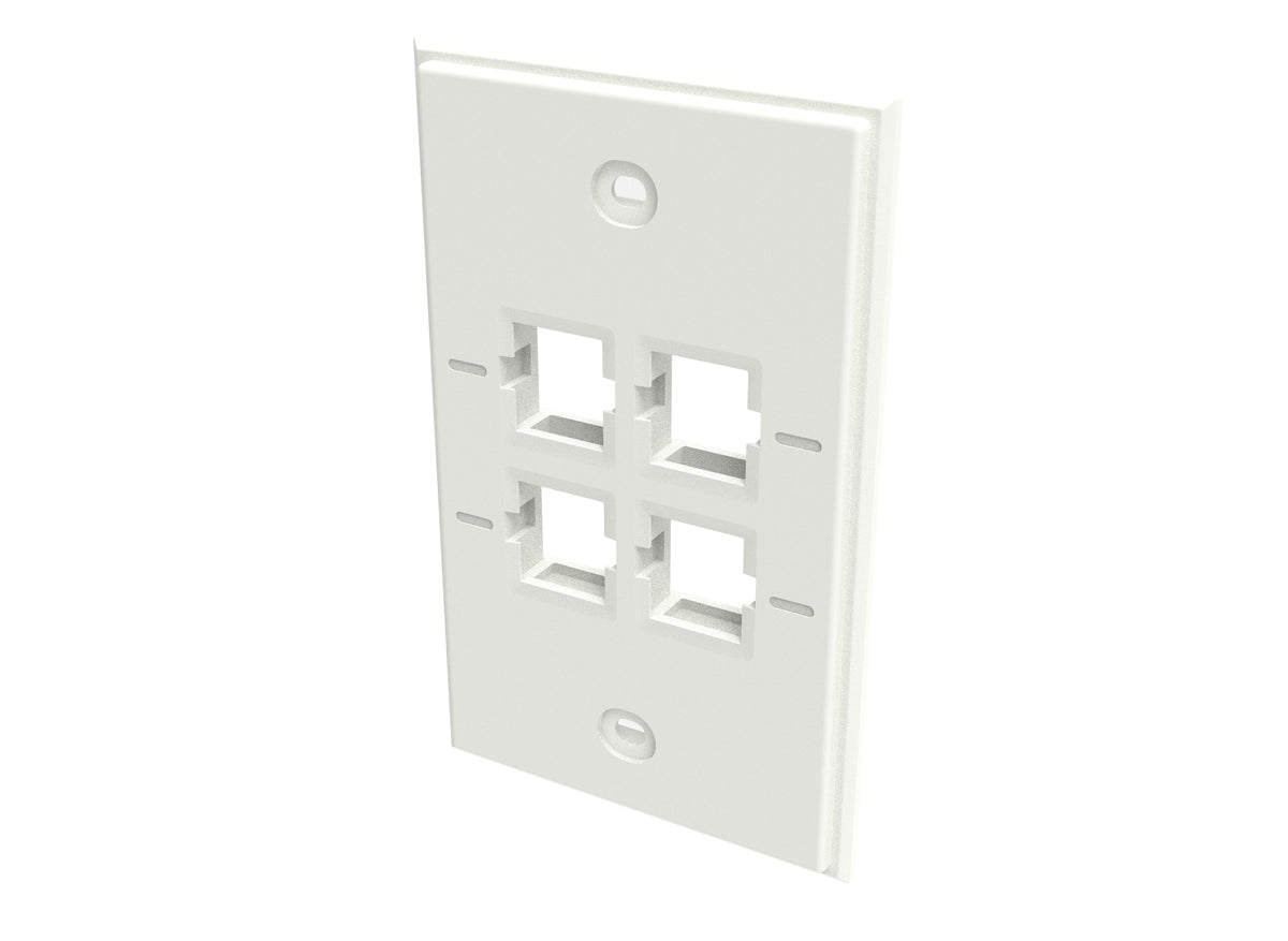CommScope 760249134 | Faceplate Kit, No-Label, 1 Gang, 4 Port, Electric White