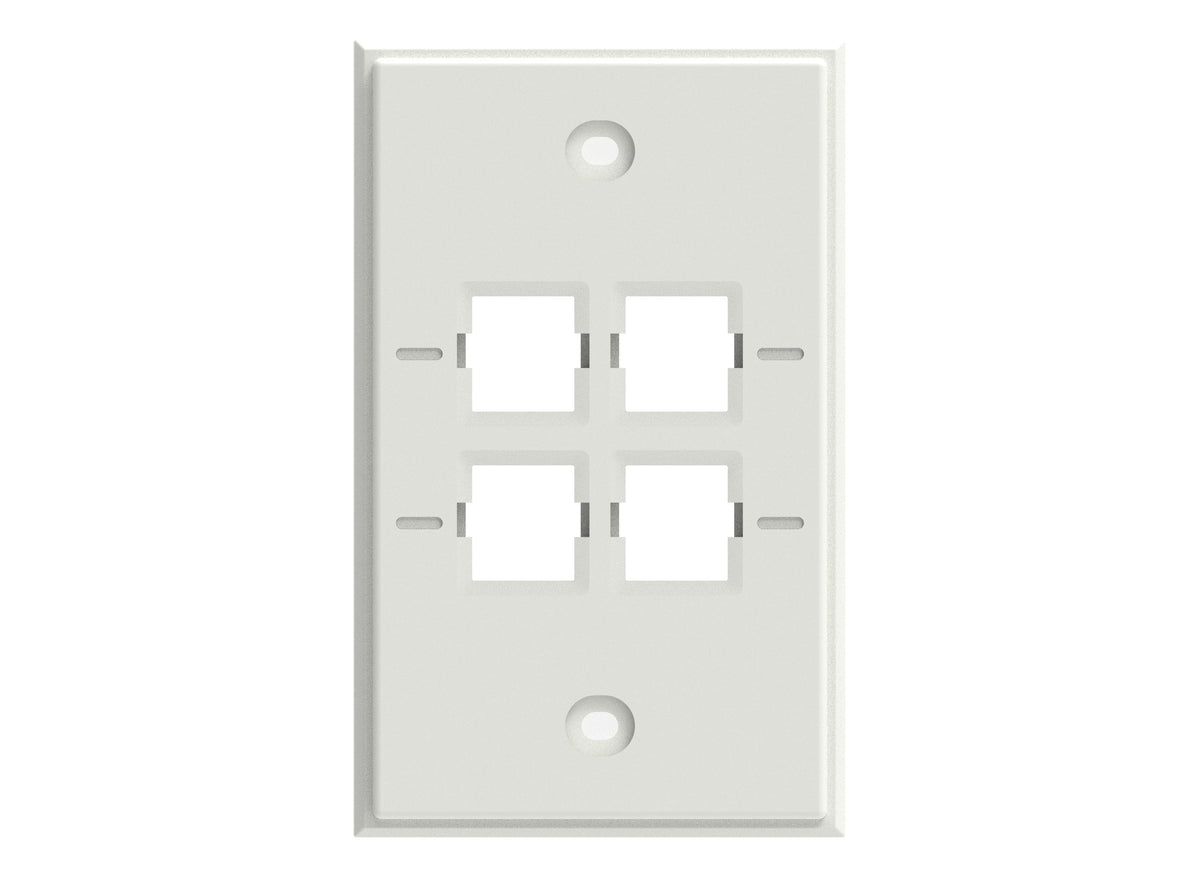 CommScope 760249134 | Faceplate Kit, No-Label, 1 Gang, 4 Port, Electric White
