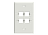 CommScope 760249134 | Faceplate Kit, No-Label, 1 Gang, 4 Port, Electric White