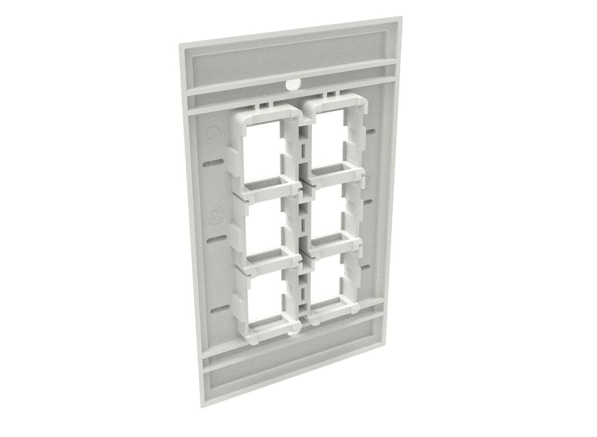 CommScope 760249135 | Faceplate Kit, No-Label, 1 Gang, 6 Port, Electric White