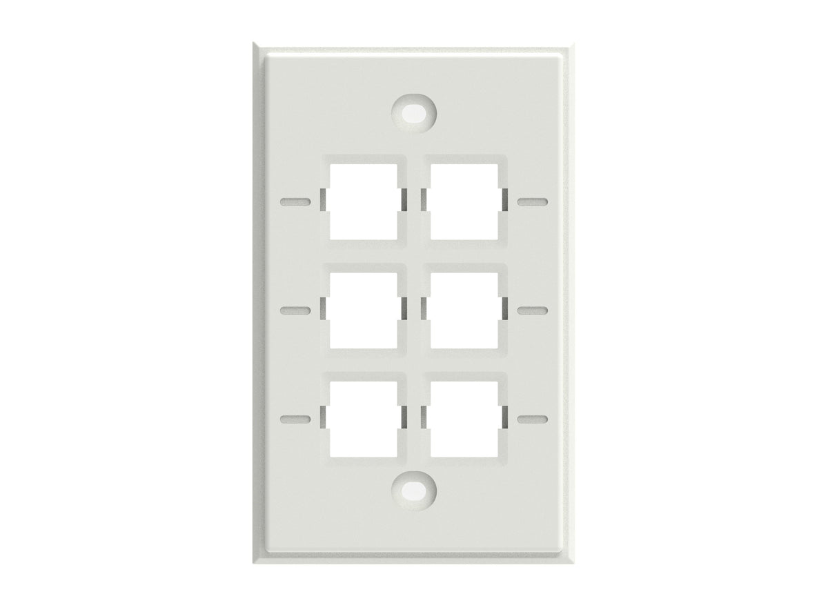 CommScope 760249135 | Faceplate Kit, No-Label, 1 Gang, 6 Port, Electric White