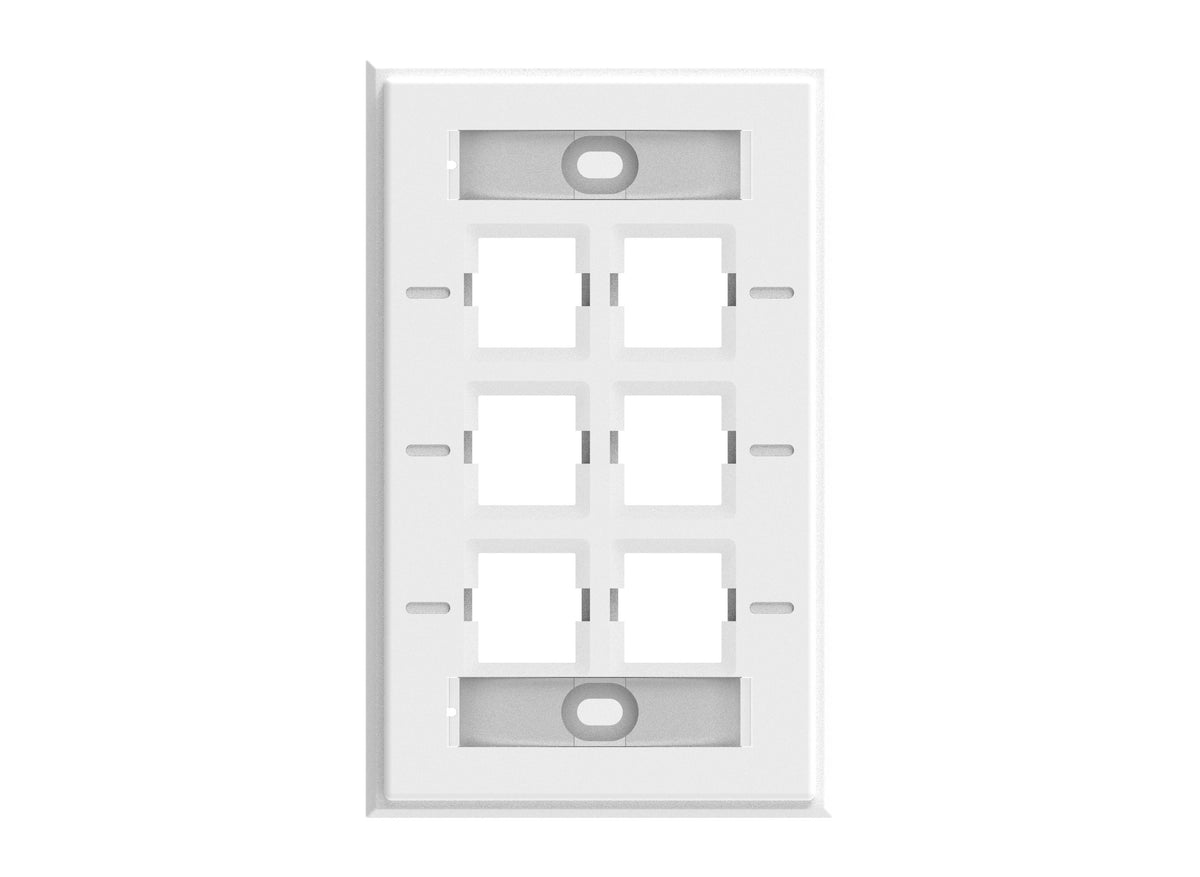 CommScope 760249147 | Faceplate Kit, Labelled, 1 Gang, 6 Port, Prowhite