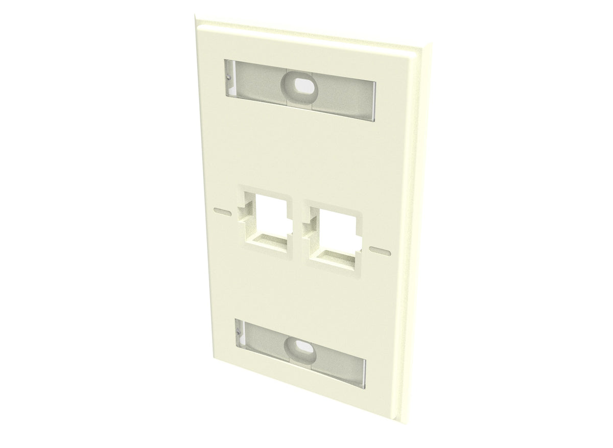 CommScope 760249169 | Faceplate Kit, Labelled, 1 Gang, 2 Port, Electric Ivory