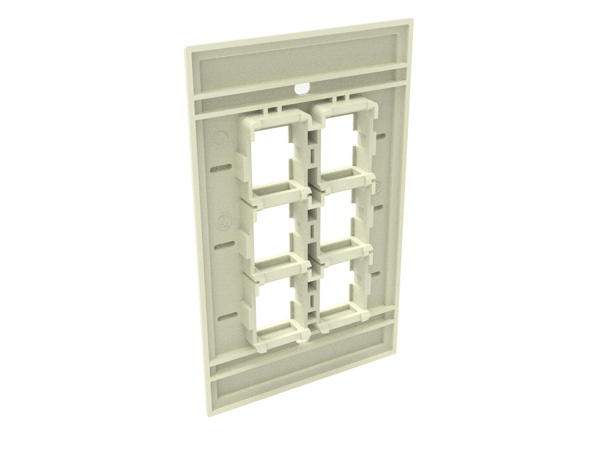 CommScope 760249175 | Faceplate Kit, No-Label, 1 Gang, 6 Port, Electric Ivory