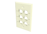 CommScope 760249175 | Faceplate Kit, No-Label, 1 Gang, 6 Port, Electric Ivory