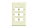 CommScope 760249175 | Faceplate Kit, No-Label, 1 Gang, 6 Port, Electric Ivory