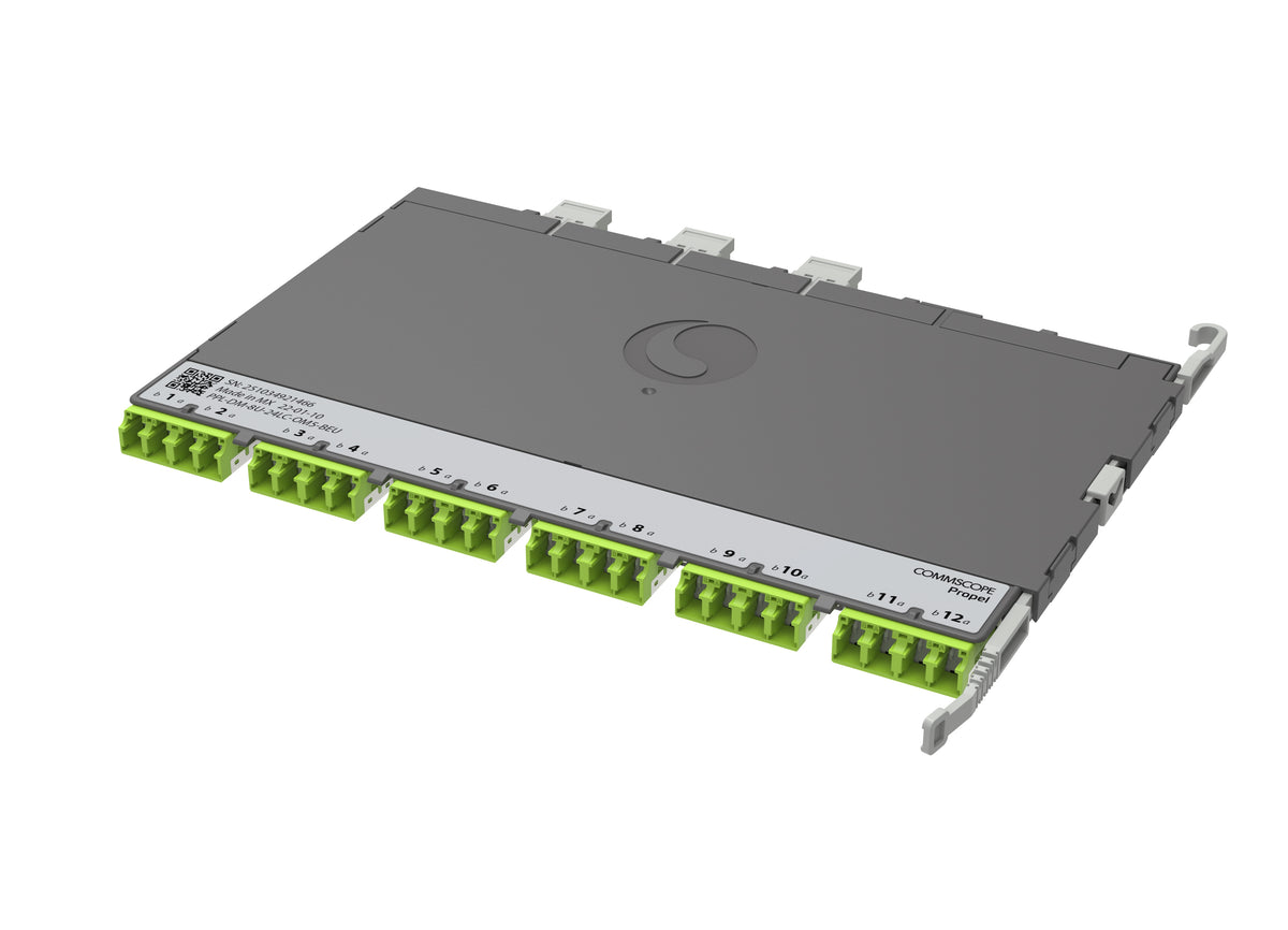 CommScope 760252338 | Propel ULL Multimode OM5 MPO-08 Distribution Module, 12 duplex LC to 3X8f MPO/UPC non-pinned, Method B Enhanced