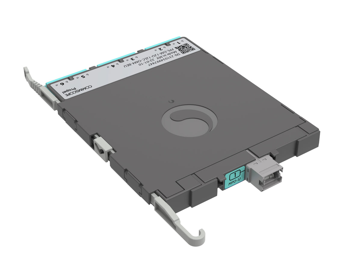 CommScope 760252343 | Propel ULL Multimode OM4 MPO-12 Distribution Module, 6 duplex LC to 1X12f MPO/UPC non-pinned, Method B Enhanced