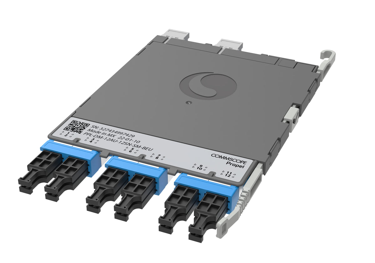 CommScope 760252349 | Propel ULL Singlemode MPO-12 Distribution Module, 12SN to 2X12f MPO/APC non-pinned, Method B Enhanced