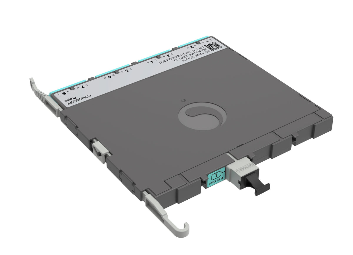 CommScope 760252353 | Propel ULL Multimode OM4 MPO-16 Distribution Module, 8 duplex LC to 1X16f MPO/APC non-pinned, Method B Enhanced