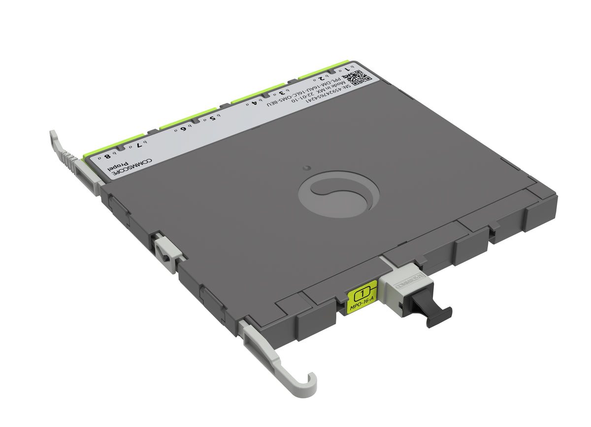 CommScope 760252354 | Propel ULL Multimode OM5 MPO-16 Distribution Module, 8 duplex LC to 1X16f MPO/APC non-pinned, Method B Enhanced