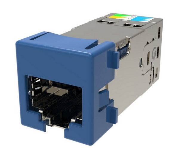 CommScope 760258305 | Gigashield X10d M-series Modular Jack, RJ45, Cat6a Shielded, Blue (24 Ea/Pkg)