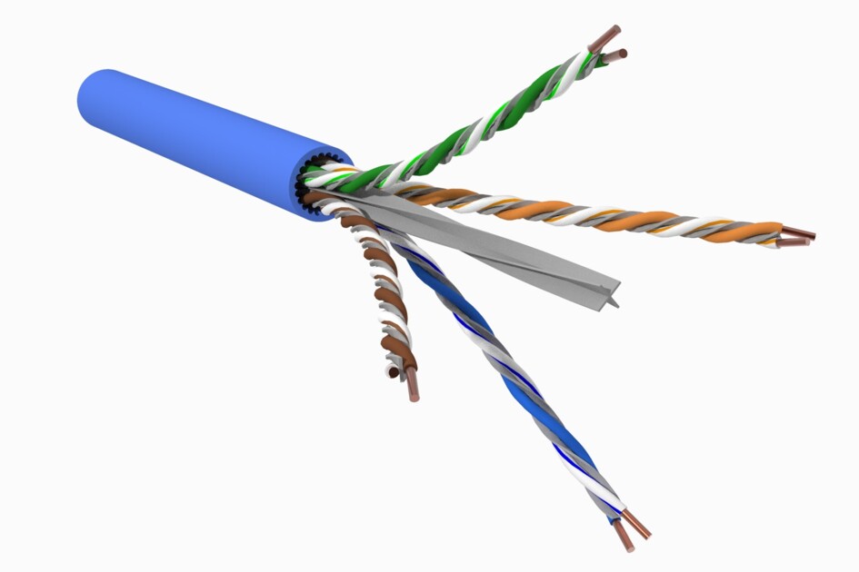 CommScope 760258513 | GigaREACH XL 2073A Category 6 U/UTP Cable, CMP Plenum, Blue Jacket, 4 Pair Count, 1000 ft (305 m) Length