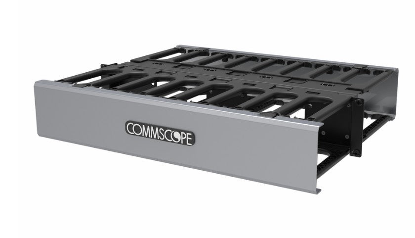 CommScope 760260415 | Cableguide 360 Horizontal Trough Kit, 2 Ru, 19 In, Double Sided, Silver