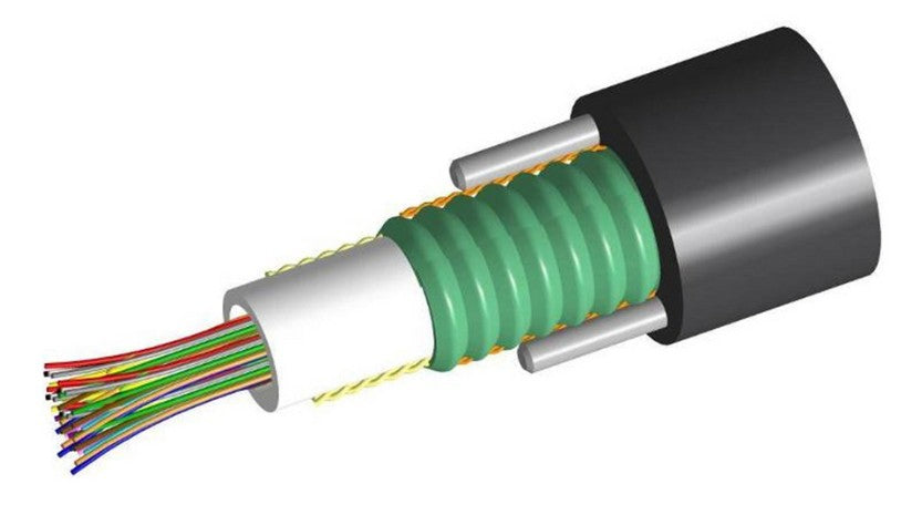 CommScope 8101765/DB | Fiber OSP cable, LightScope ZWP Single Jacket/Single Armor, Gel-Filled, Central Tube Cable, 24 Fibers, Singlemode