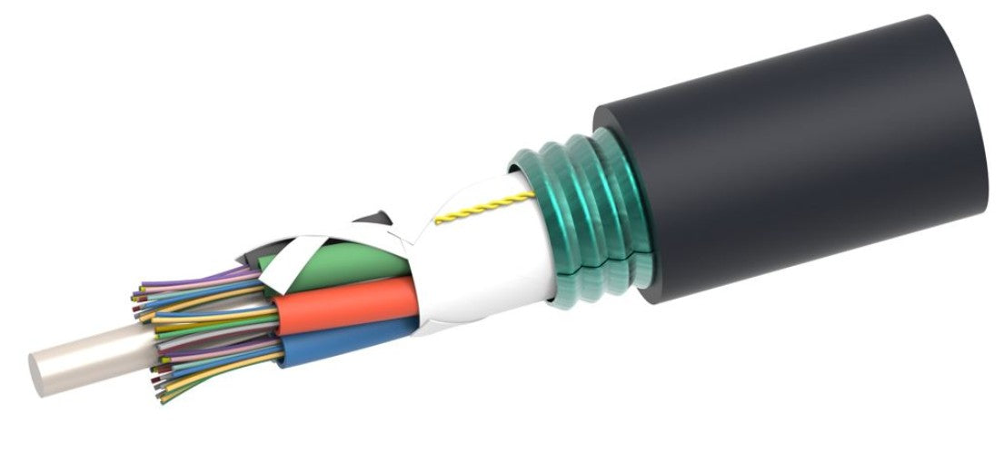 CommScope 8107298/DB | Fiber OSP cable, LightScope ZWP Single Jacket/Single Armor, Gel-Free, Stranded Loose Tube, 24 Fibers, Singlemode