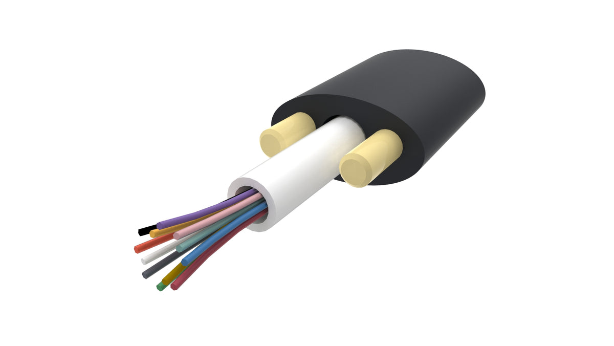 CommScope 8107934/DB | Fiber outdoor drop cable, LightScope ZWP Self-Supporting All-Dielectric, Singlemode G.652.D and G.657.A1, 2 fiber Arid Core construction, Gel-filled