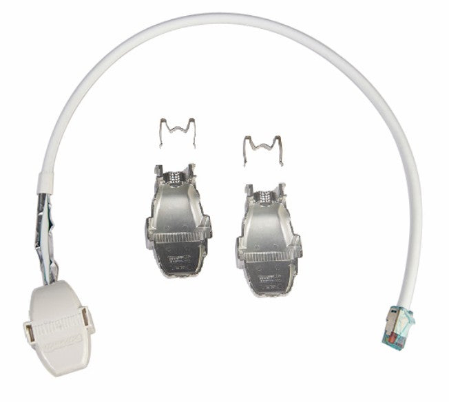 CommScope COP1KZ2-88F002 | Category 6A, F/UTP Cord, Shielded, LSZH , RJ45 to Ceiling connector, 2 ft, White