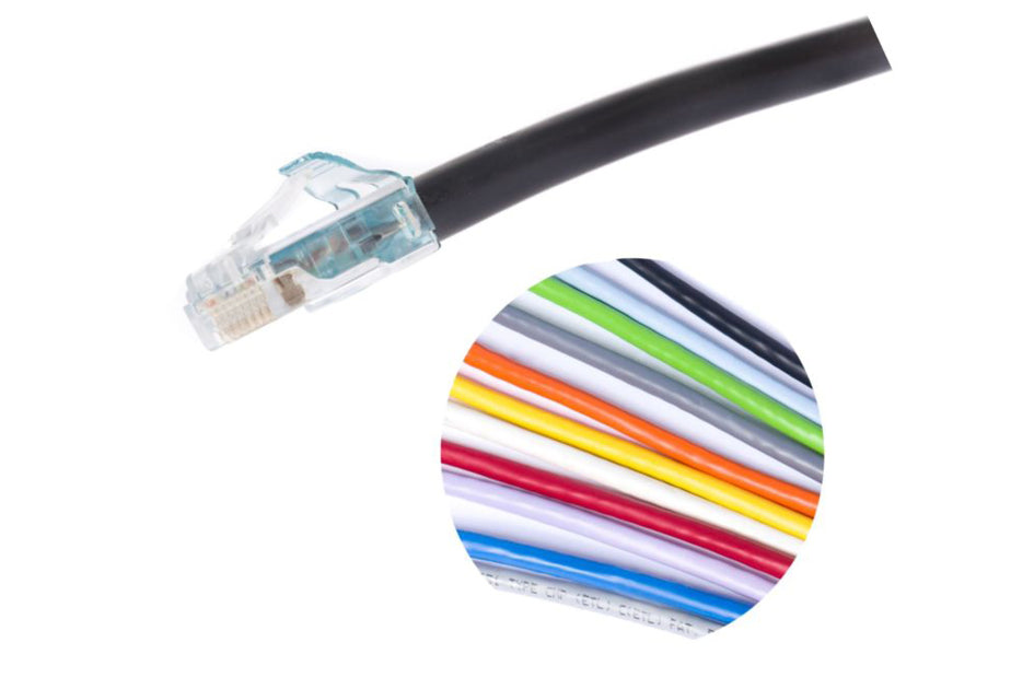 CommScope CPCS4X2-02F045 | Single End Solid Cordage Modular Patch Cord, Light Blue, 45 Ft