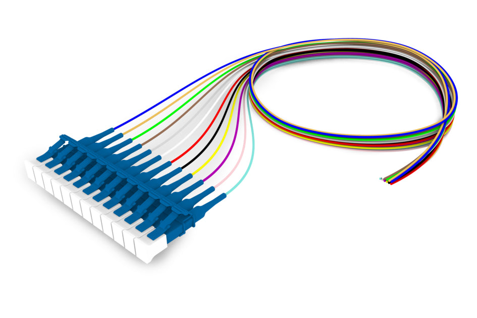 CommScope FAWLCUC0C-XXF00 | Singlemode LC/UPC to Unconnectorized, Fiber Pigtail, 0.9mm Tight Buffer, 12-Fiber Kit Blue
