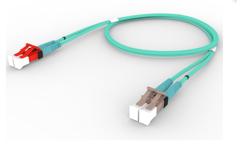 CommScope FDXL1LC42MXM003 | OM4 LC/UPC Keyed Red To LC/UPC Fiber Patch Cord, 1.6 mm Duplex, Plenum